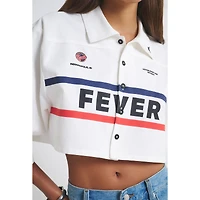 Chemise courte boutonnée en toile blanche Indiana Fever pour femme