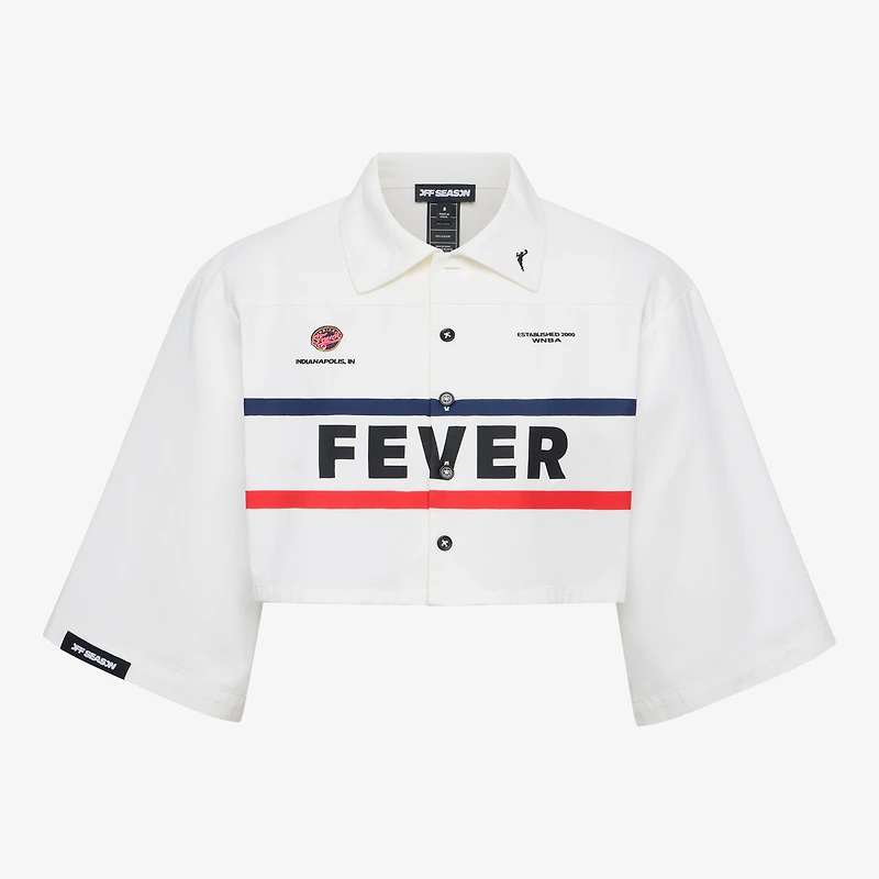 Chemise courte boutonnée en toile blanche Indiana Fever pour femme