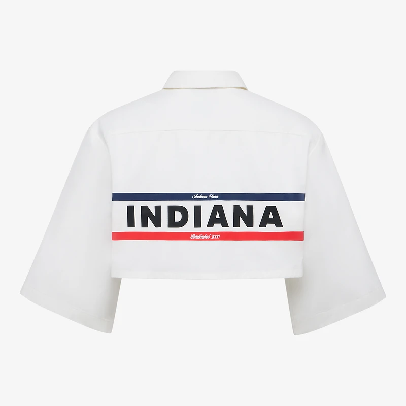 Chemise courte boutonnée en toile blanche Indiana Fever pour femme