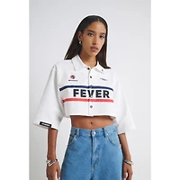 Chemise courte boutonnée en toile blanche Indiana Fever pour femme