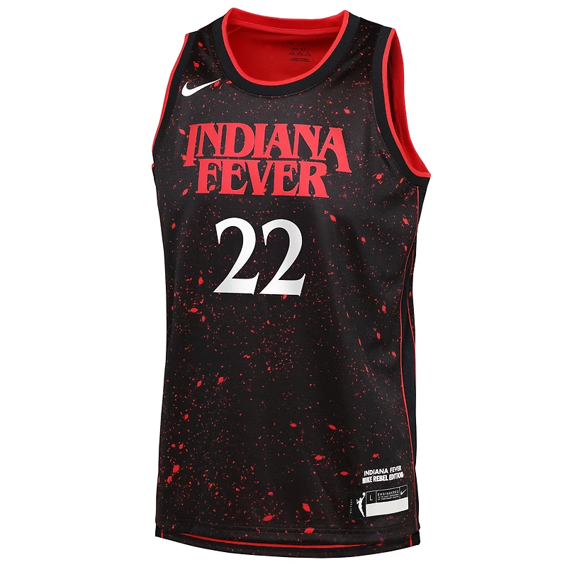 Maillot Nike Caitlin Clark noir pour jeune Indiana Fever Stranger Things Victory - Édition Rebel