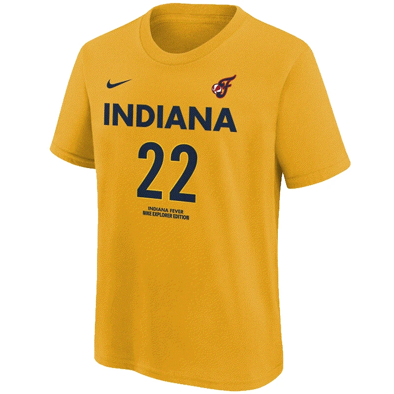 Youth Nike Caitlin Clark Gold Indiana Fever Name & Number T-Shirt