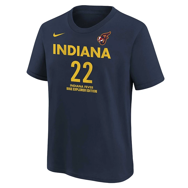 T-shirt avec nom et numéro de joueur Nike Caitlin Clark pour jeune Indiana Fever 2024 WNBA Draft Explorer Edition