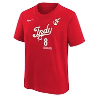 Youth Nike Sophie Cunningham Red Indiana Fever Rebel Edition Name & Number T-Shirt