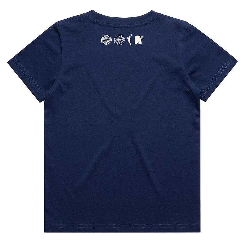 Youth round21 Caitlin Clark Navy Indiana Fever Draft Night T-Shirt