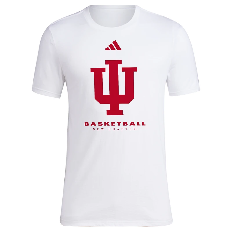 adidas  White Indiana Hoosiers 2023 On Court Bench Fresh T-Shirt