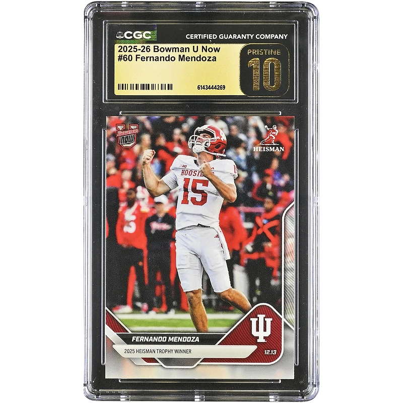 Fernando Mendoza Indiana Hoosiers 2025-26 Bowman U Now '25 Heisman Trophy Winner #60 CGC Authenticated PRISTINE 10 Card