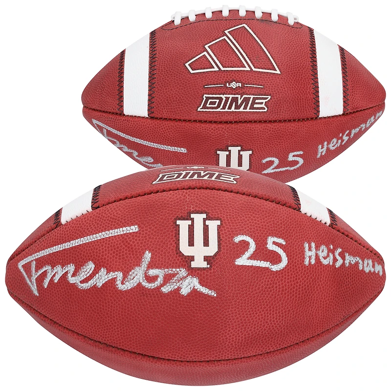 Fernando Mendoza Indiana Hoosiers Autographed adidas Dime Game Football with "25 Heisman" Inscription