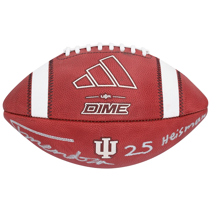 Fernando Mendoza Indiana Hoosiers Autographed adidas Dime Game Football with "25 Heisman" Inscription