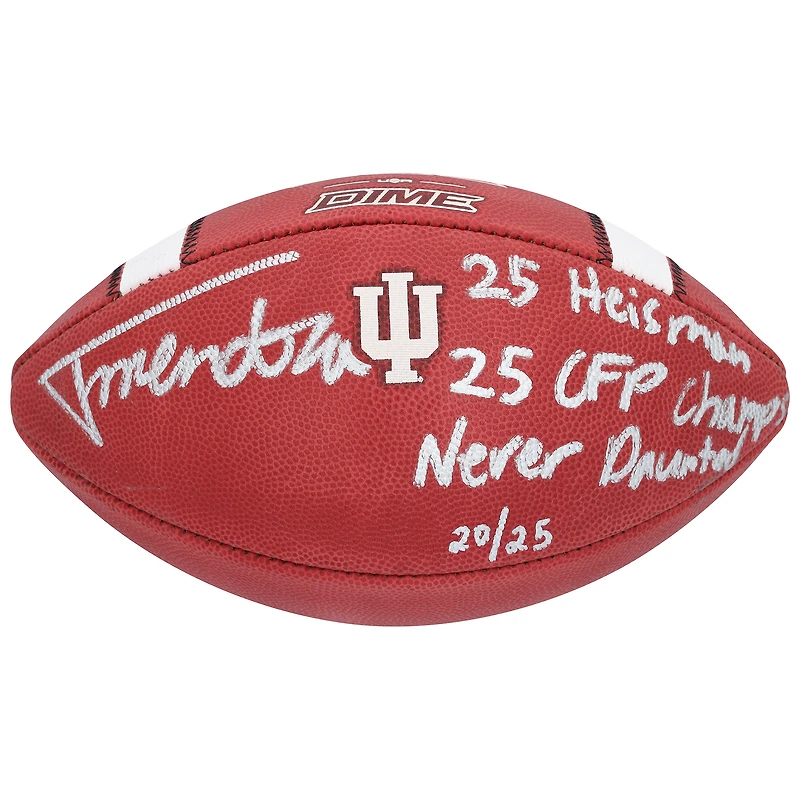 Fernando Mendoza Indiana Hoosiers Autographed adidas Official Game Football with Multiple Inscriptions - Limited Edition of 25