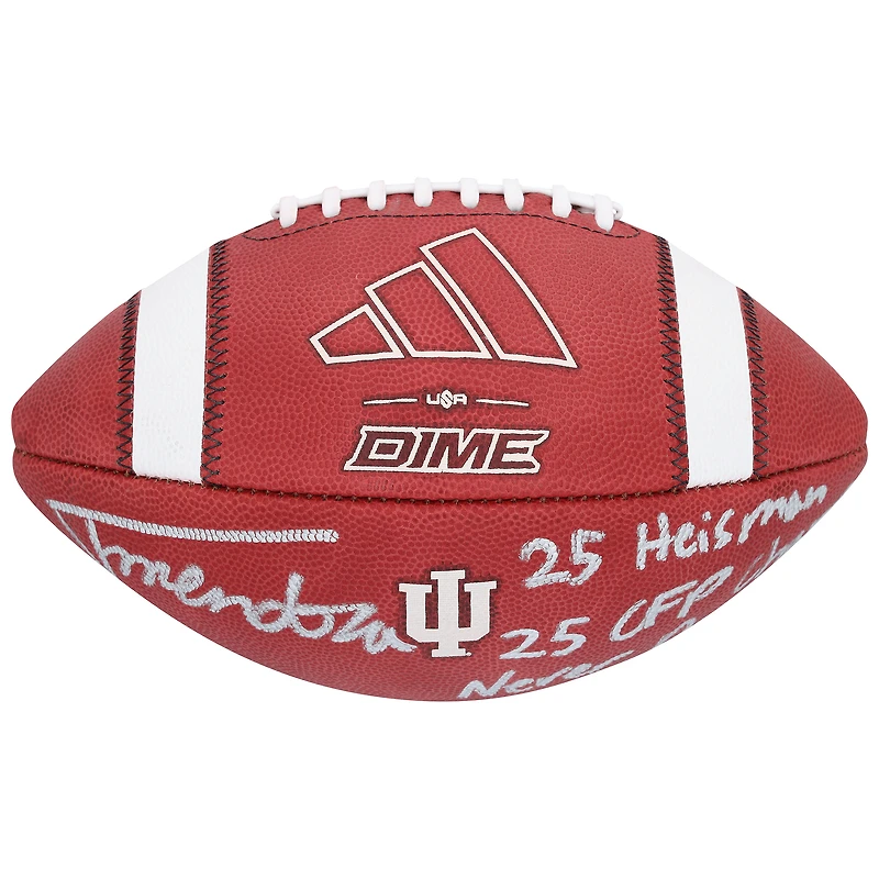 Fernando Mendoza Indiana Hoosiers Autographed adidas Official Game Football with Multiple Inscriptions - Limited Edition of 25