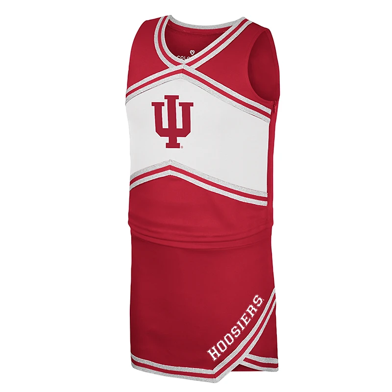 Ensemble haut et jupe de pom-pom girl Indiana Hoosiers pour filles Youth Colosseum Crimson