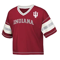 Girls Youth Crimson Indiana Hoosiers Grid Iron V-Neck T-Shirt