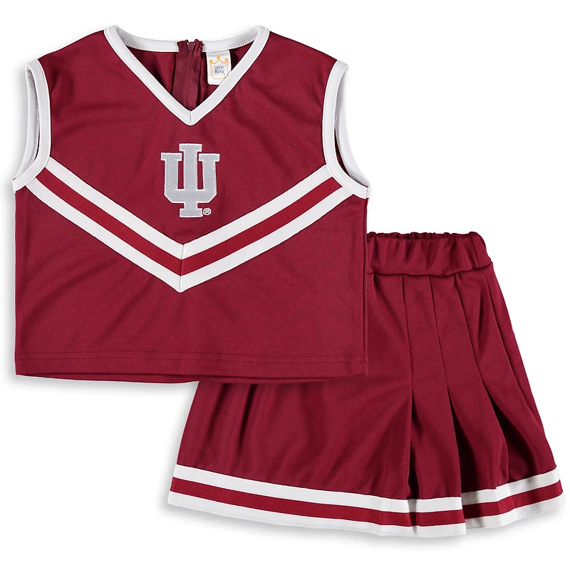 Ensemble de cheerleading deux pièces pour jeunes filles, Indiana Hoosiers, couleur rouge cramoisi