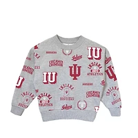 Sweat-shirt à capuche gris pour jeunes filles, motif Gameday Couture, Indiana Hoosiers Always On Repeat