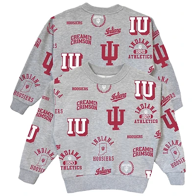 Sweat-shirt à capuche gris pour jeunes filles, motif Gameday Couture, Indiana Hoosiers Always On Repeat