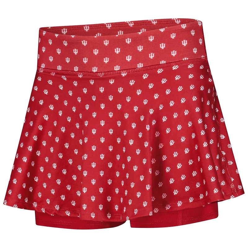 Jupe-short de tennis ZooZatz Crimson Indiana Hoosiers à imprimé intégral pour filles