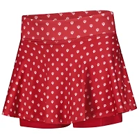 Jupe-short de tennis ZooZatz Crimson Indiana Hoosiers à imprimé intégral pour filles