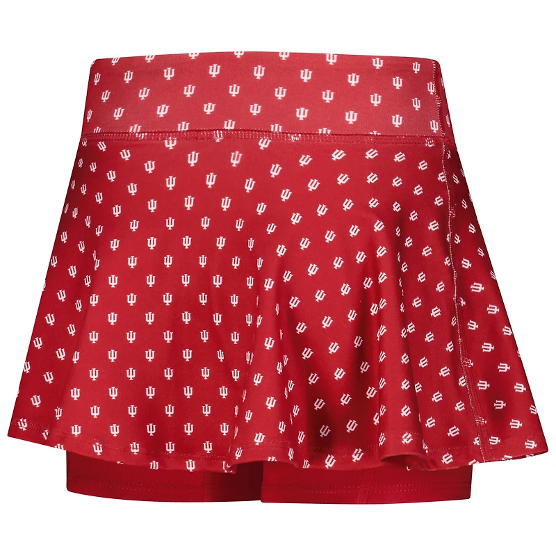 Jupe-short de tennis ZooZatz Crimson Indiana Hoosiers à imprimé intégral pour filles