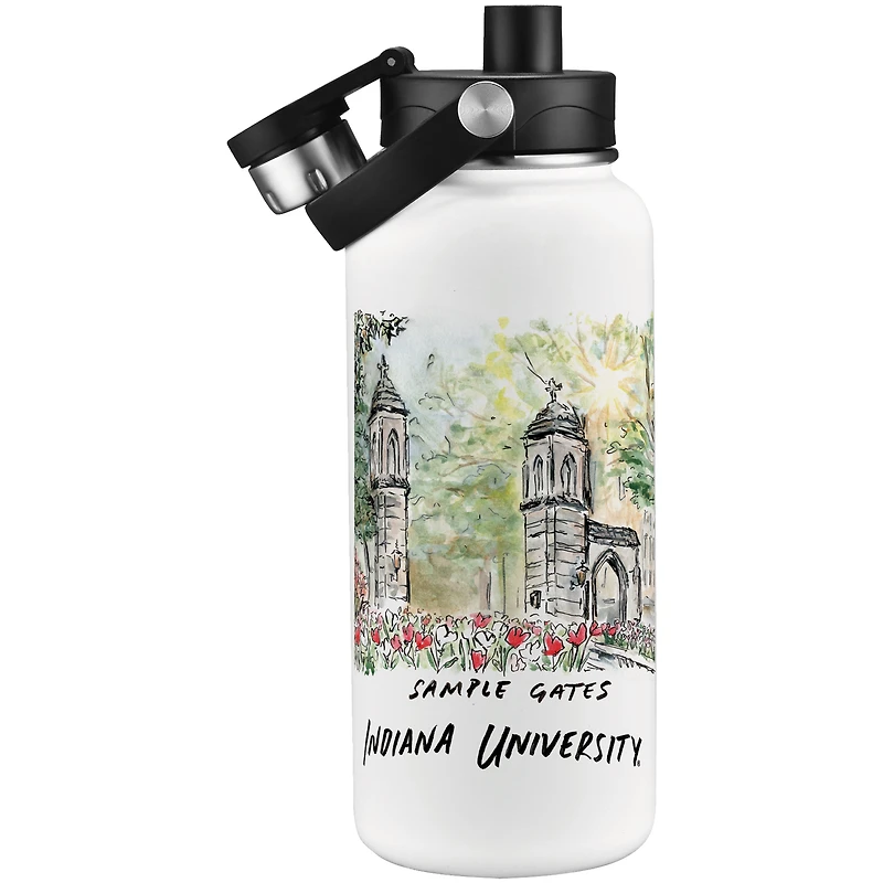 Indiana Hoosiers Laura Wilcox Watercolors 34oz. Water Bottle