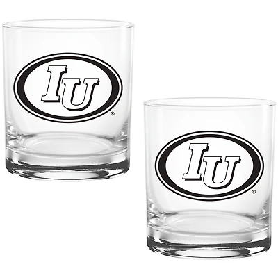 Indiana Hoosiers Vintage Sketch 14oz 2-Pack Glass Set