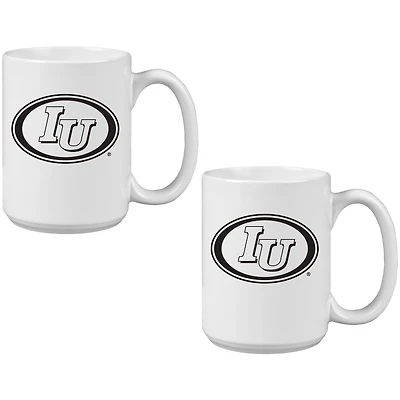 Indiana Hoosiers Vintage Sketch 15oz 2-Pack Mug Set