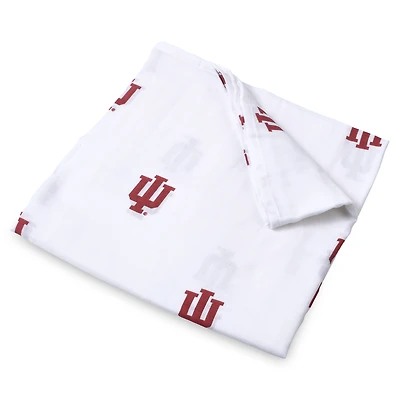 Infant Three Little Anchors White Indiana Hoosiers 47'' x 47'' Muslin Swaddle Blanket