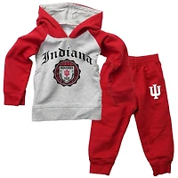 Ensemble sweat à capuche raglan et pantalon de survêtement pour bébé Wes & Willy Crimson Indiana Hoosiers