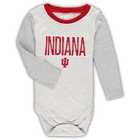 Wes & Willy Heather Grey Indiana Hoosiers Jie Ensemble body et pantalon à manches longues