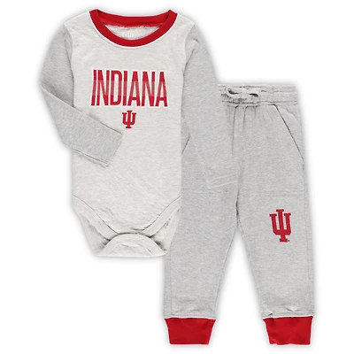 Wes & Willy Heather Grey Indiana Hoosiers Jie Ensemble body et pantalon à manches longues