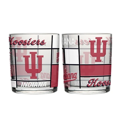 Ensemble de deux verres à whisky matelassés et teintés Logo Brands Indiana Hoosiers de 35 cl