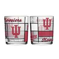 Ensemble de deux verres à whisky matelassés et teintés Logo Brands Indiana Hoosiers de 35 cl