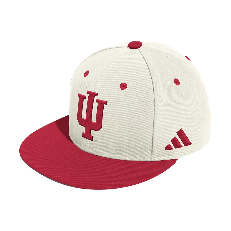 Men's adidas Cream Indiana Hoosiers On-Field Fitted Baseball Hat