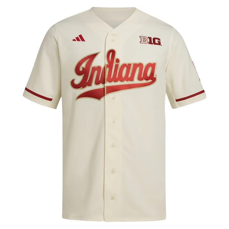 Men's adidas  Cream Indiana Hoosiers Replica Baseball Jersey