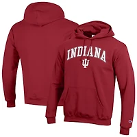 Sweat à capuche en polaire avec logo arqué Champion Crimson Indiana Hoosiers pour homme