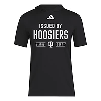 T-shirt d'entraînement à capuche adidas Indiana Hoosiers 2025 AREOREADY pour homme, noir