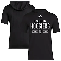 Men's adidas Black Indiana Hoosiers 2025 AREOREADY Sideline Training Hooded T-Shirt