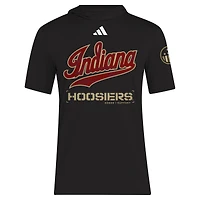 Men's adidas  Black Indiana Hoosiers 2025 Military Appreciation AEROREADY Hooded T-Shirt