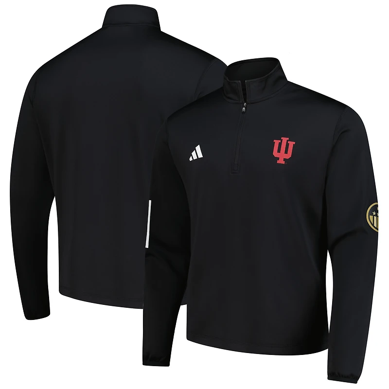 Men's adidas Black Indiana Hoosiers Half-Zip Golf Jacket
