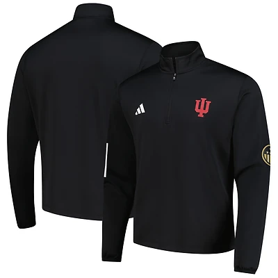 Men's adidas Black Indiana Hoosiers Half-Zip Golf Jacket
