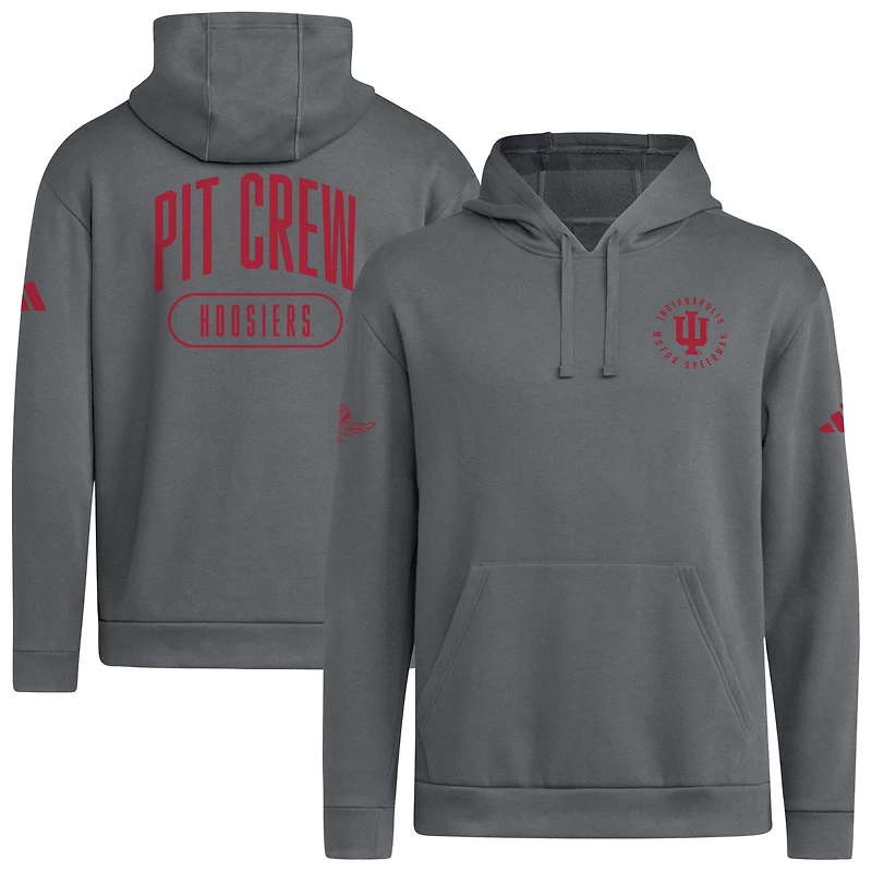 Men's adidas Charcoal Indiana Hoosiers IU x Indy 500 Hoodie