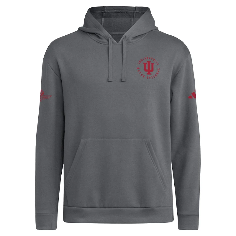 Men's adidas Charcoal Indiana Hoosiers IU x Indy 500 Hoodie