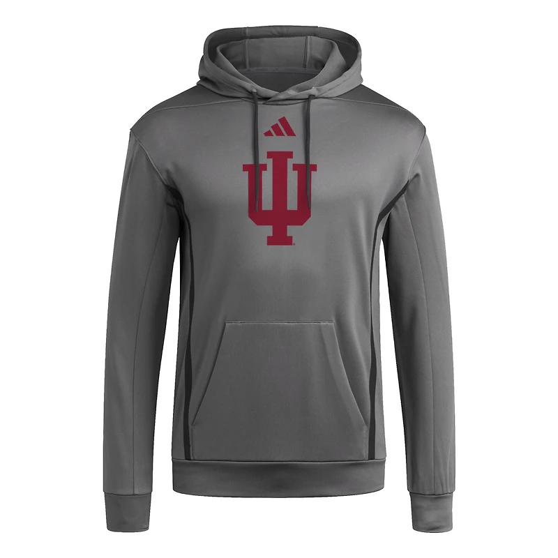 Sweat à capuche en polaire adidas anthracite Indiana Hoosiers Locker pour homme