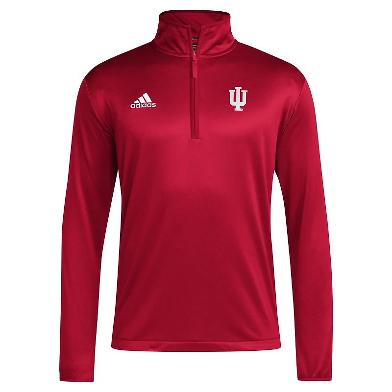Men's adidas Crimson Indiana Hoosiers 2024 Coaches Sideline Quarter-Zip Top