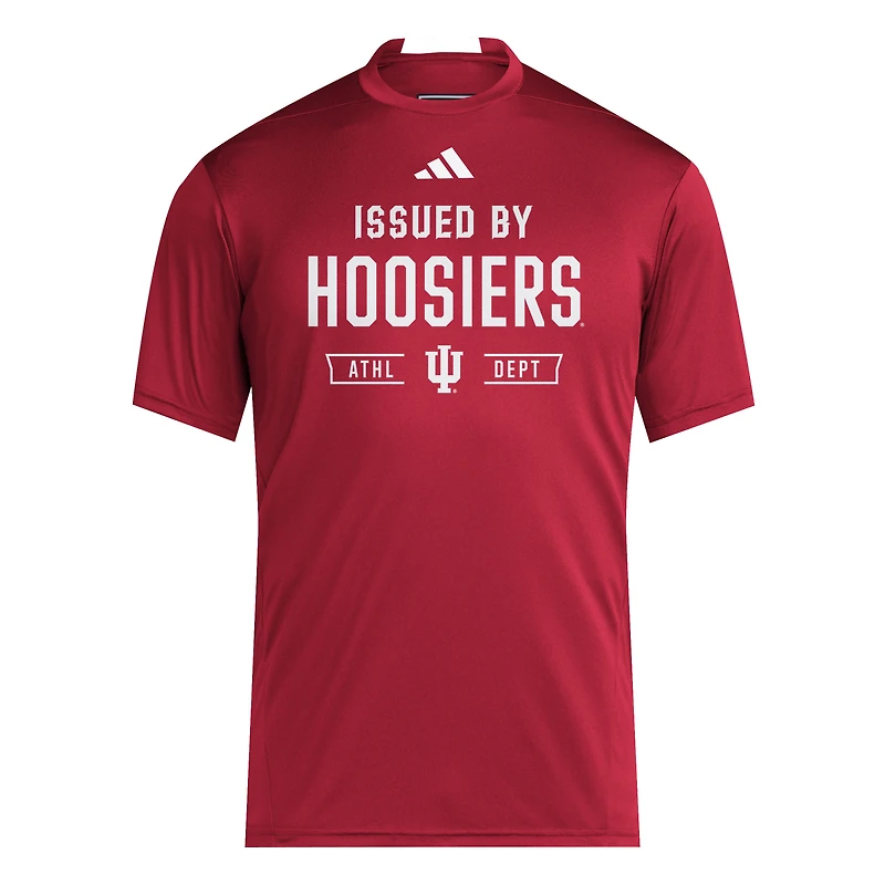 T-shirt adidas Crimson Indiana Hoosiers 2025 pour homme