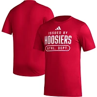 T-shirt d'avant-match adidas Crimson Indiana Hoosiers AEROREADY pour homme