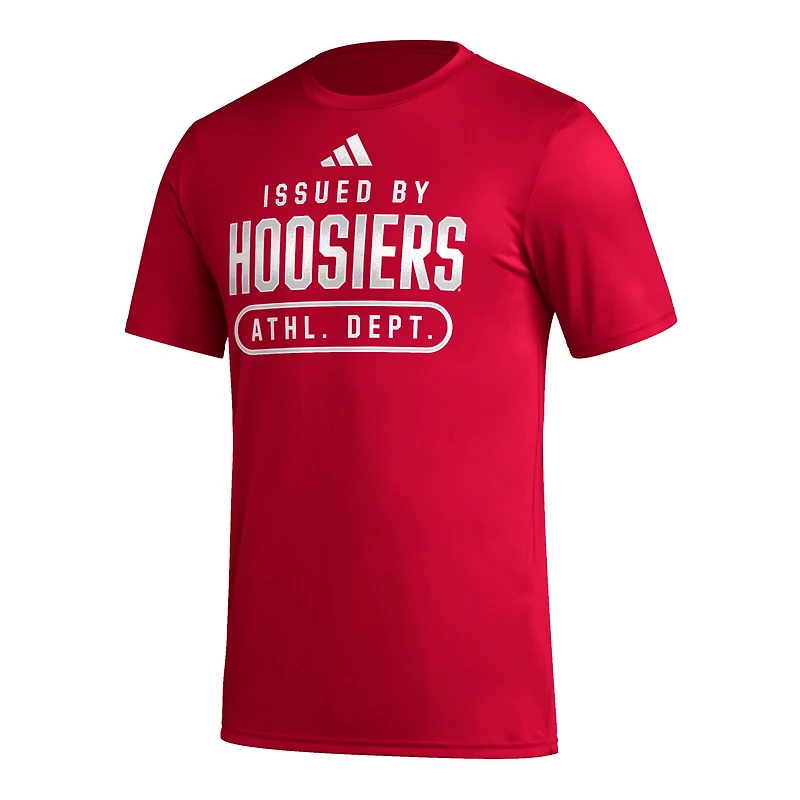 T-shirt d'avant-match adidas Crimson Indiana Hoosiers AEROREADY pour homme