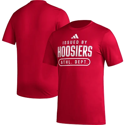 T-shirt d'avant-match adidas Crimson Indiana Hoosiers AEROREADY pour homme
