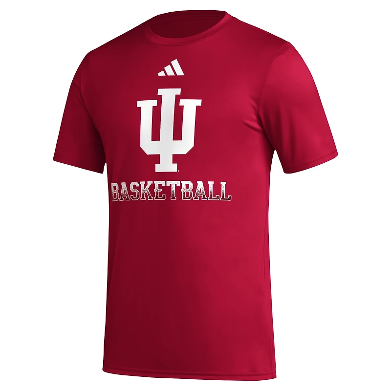 T-shirt d'avant-match de basket-ball adidas Crimson Indiana Hoosiers Fadeaway AEROREADY pour hommes