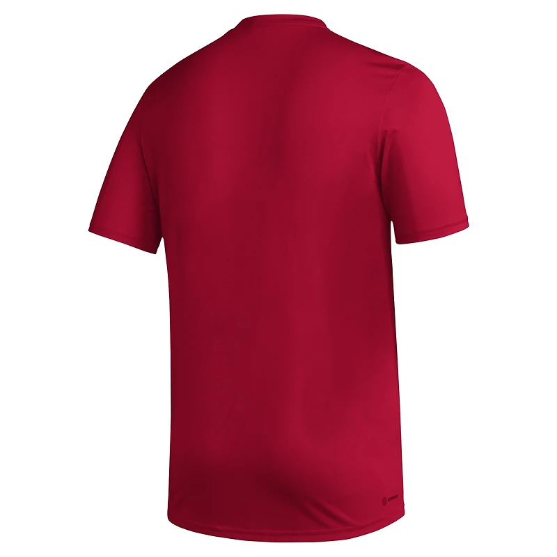 T-shirt d'avant-match de basket-ball adidas Crimson Indiana Hoosiers Fadeaway AEROREADY pour hommes